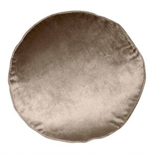 NWT Edie @ Home Light Brown  17 inch Velvet Round Decorative Pillow